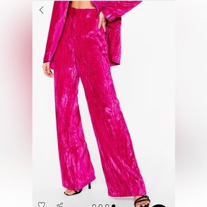 Nasty Gal Velvet Wide Leg Pants (NWT)